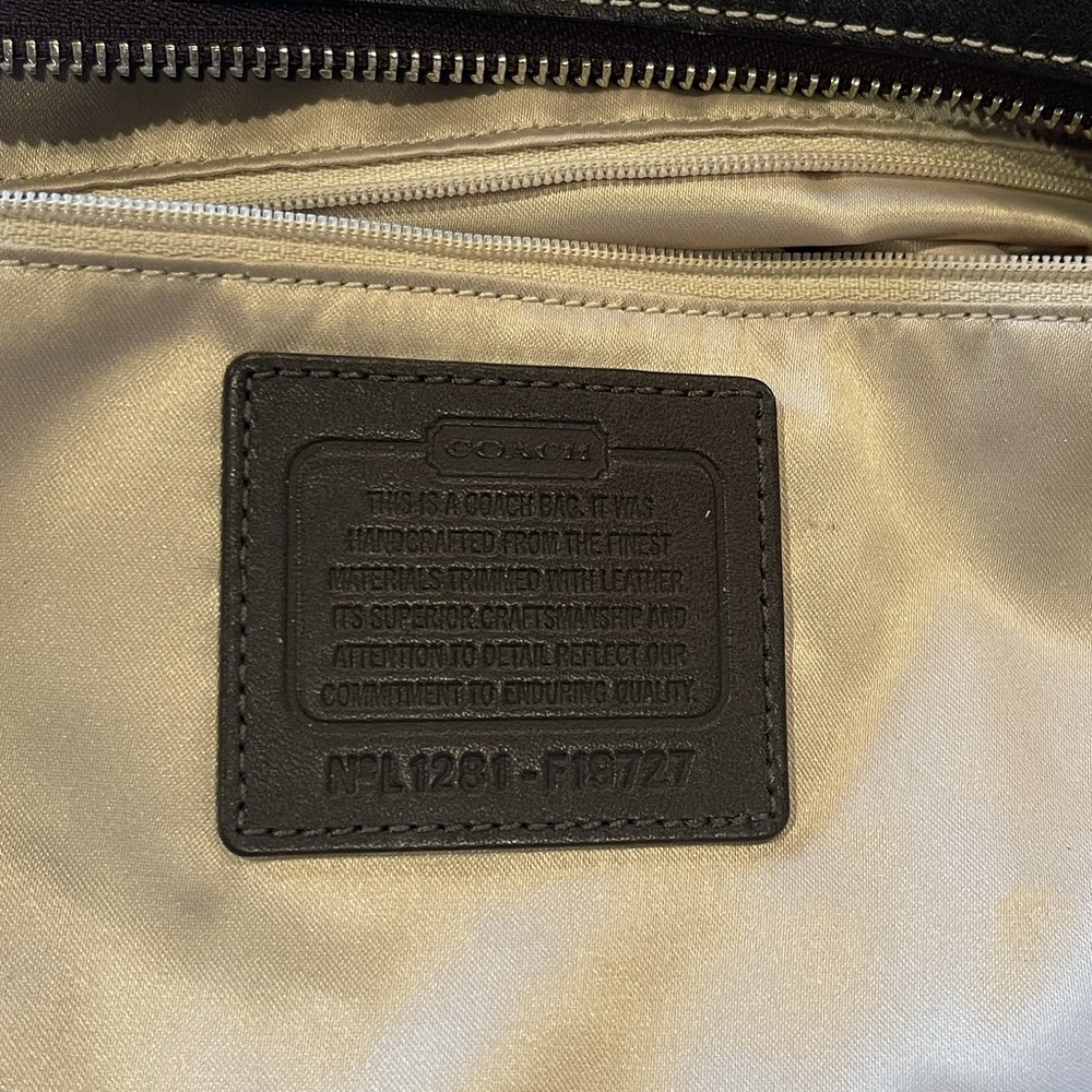 Coach Signature Park Duffle in Khaki w./ Dark Brown Leather - Picture 3 of 10